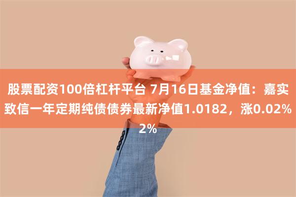 股票配资100倍杠杆平台 7月16日基金净值：嘉实致信一年定期纯债债券最新净值1.0182，涨0.02%