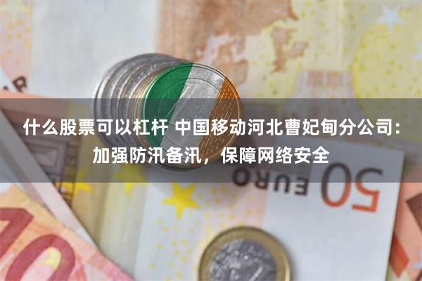 什么股票可以杠杆 中国移动河北曹妃甸分公司：加强防汛备汛，保障网络安全