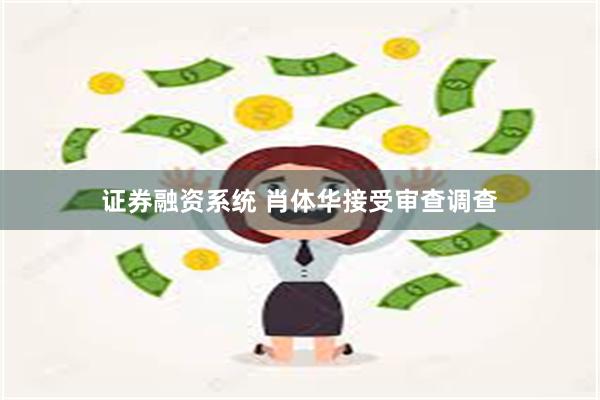 证券融资系统 肖体华接受审查调查