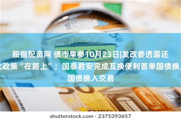 股指配资网 债市早参10月23日|发改委透露还有一批政策“在路上”；国泰君安完成互换便利首单国债换入交易