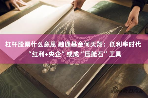 杠杆股票什么意思 融通基金何天翔：低利率时代 “红利+央企”或成“压舱石”工具
