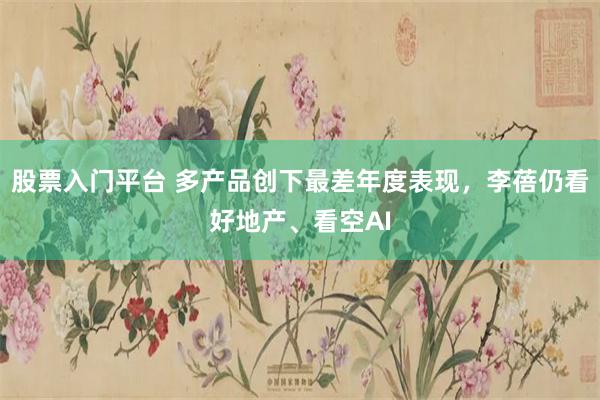 股票入门平台 多产品创下最差年度表现，李蓓仍看好地产、看空AI